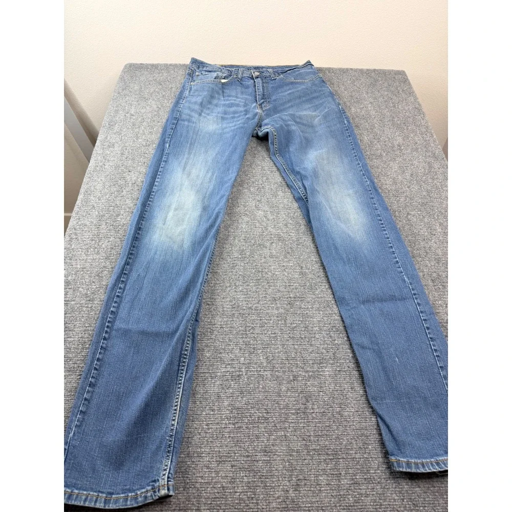 Levis 505 Regular Fit Straight Leg Blue Denim Jeans Mens W34 L36 00505-1064‎